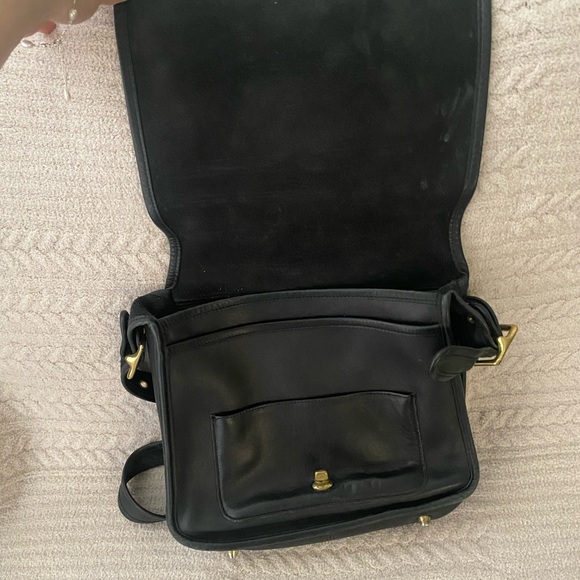 Vintage Black Leather Coach Shoulder Bag - Picture 5 of 7